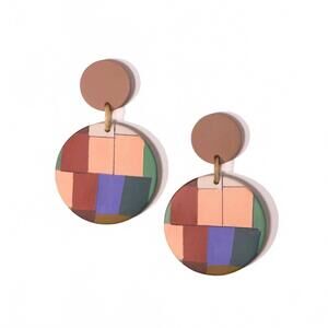 NEW SUNSHINE TIENDA women's rancher circle stripe earrings in multicolor